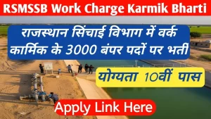RSMSSB Work Charge Karmik Recruitment 2026: राजस्थान सिंचाई विभाग में वर्क चार्ज कार्मिक के 3000 बंपर पदों पर भर्ती, योग्यता 10वीं पास
